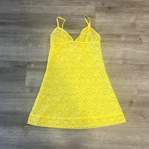 Victorias Secret yellow lace baby doll lingerie